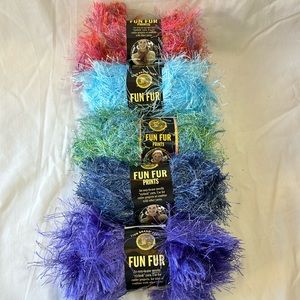 New Lion Brand Fun Fur and Fun Fur Prints Eyelash Yarn-5 Skeins